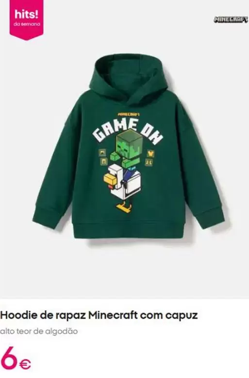 Minecraft - Hoodie De Rapaz Com Capuz