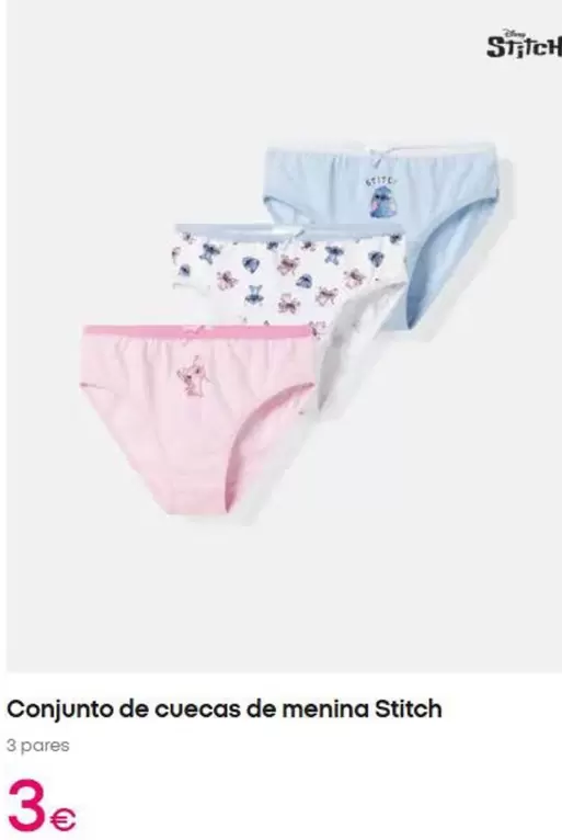 Conjunto De Cuecas De Menina Stitch