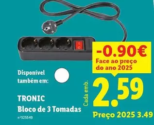 Bloco De 3 Tomadas