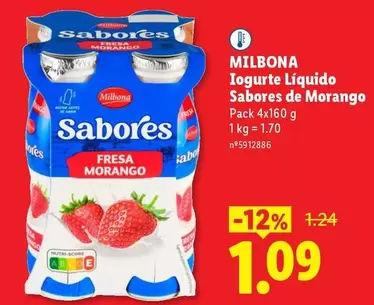 Milbona - Logurte Liquido Sabores De Morango