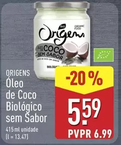 origens - Oleo De Coco Biologico Sem Sabor