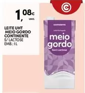 Continente - Leite UHT Meio Gordo