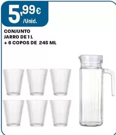 Conjunto Jarro De 1l +6 Copos De 245 Ml