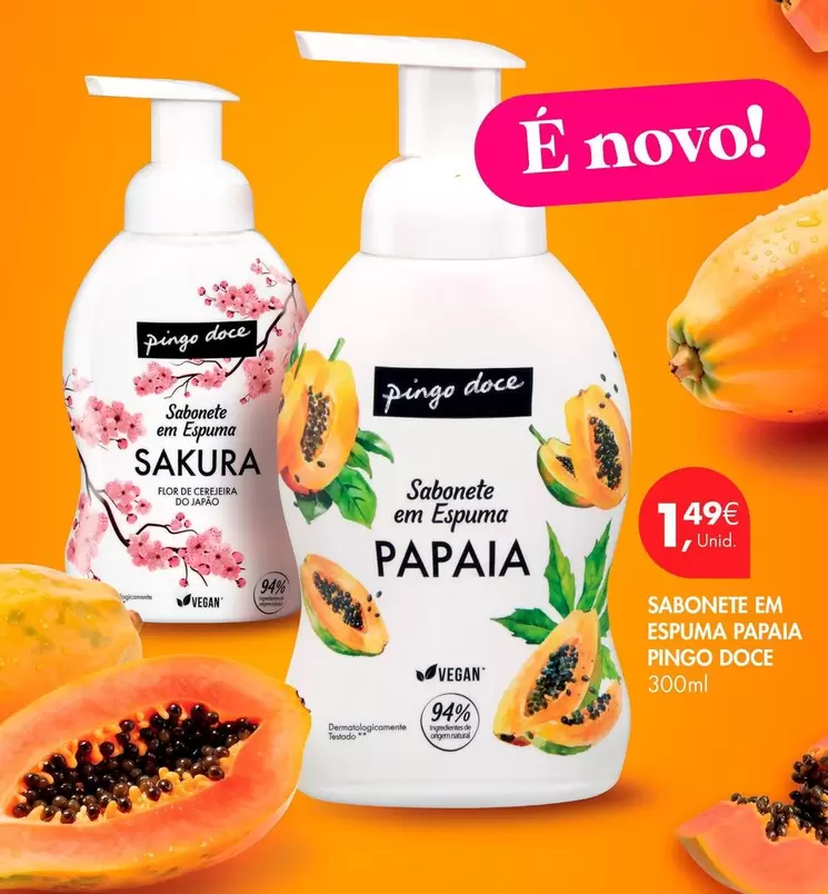 pingo doce - Sabonete Em Espuma Papaia