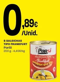 PorSi - Salsichas Tipo Frankfurt
