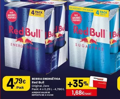 Red Bull - Bebida Energética Original, Zero