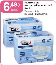 Porsi - Fraldas De Incontinencia Plus