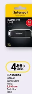 Intenso - Pen USB 2.0 16GB Rainbow Line