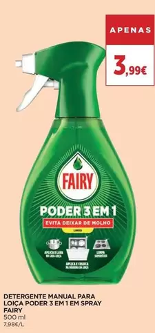 Fairy - Detergente Manual Para Loica Poder 3 Em 1 Spray