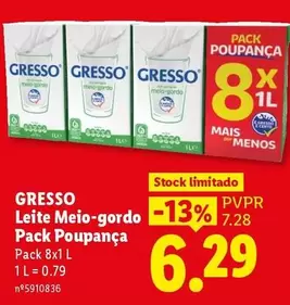 Gresso - Leite Meio-gordo Pack Poupanca