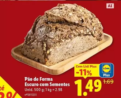 forma+ - Pão De Forma Escuro Com Sementes