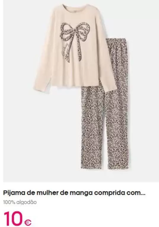 Pijama De Mulher De Manga Comprida Com..