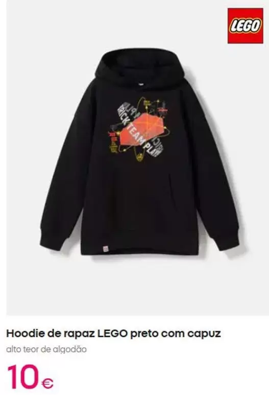 LEGO - Hoodie De Rapaz Preto Com Capuz