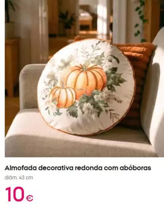 .Com - Almofada Decorativa Redonda Com Aboboras