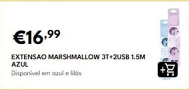 Extensao Marshmallow 3t+2usb 1.5m Azul