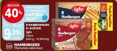 Iglo - 8 Hambúrgueres S/ Gluten