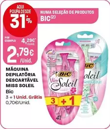 BIC - Máquina Depilatória Descartável Miss Soleil
