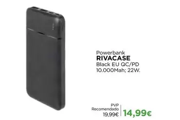 Rivacase - Powerbank Black Eu QC/PD 10,000Mah:22W