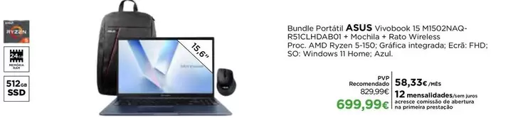 Asus - Bundle Portatil Vivobook 15 M1502naq