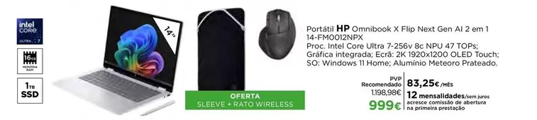 HP - Portatil Omnibook X Flip Next Gen Al 2 Em 1 14-fm0012npx