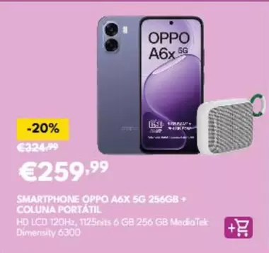 Oppo - Smartphone A6x 5g 256gb + Coluna Portátil