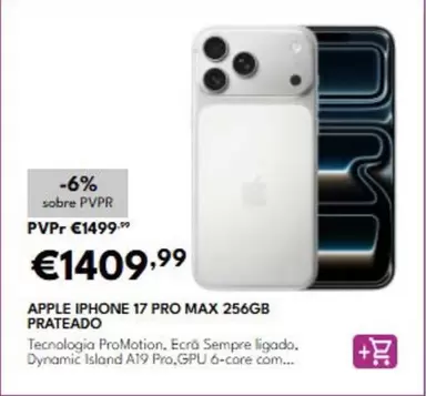 Apple - Iphone 17 Pro Max 256gb Prateado
