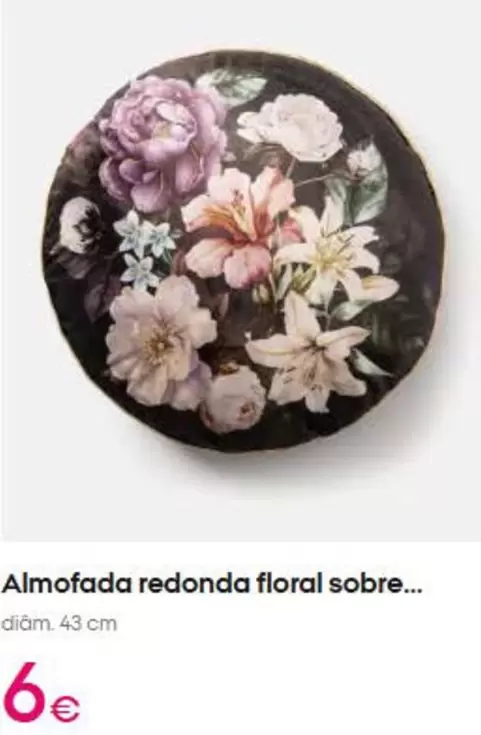 Almofada Redonda Floral Sobre
