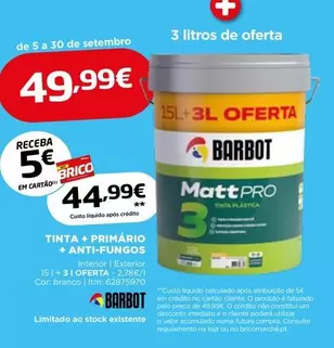 Barbot - Tinta + Primário + Anti-Fungos