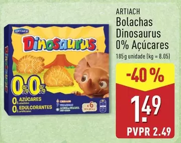 Artiach - Bolachas Dinosaurus 0% Açúcares