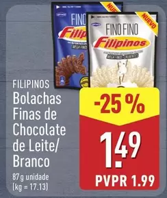 Filipinos - Bolachas Finas De Chocolate De Leite/ Branco