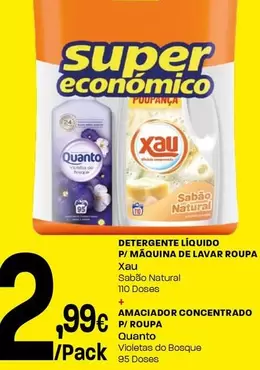 Xau/Quanto - Detergente Líquido P/Maquina De Lavar Roupa/Amaciador Concentrado P/Roupa