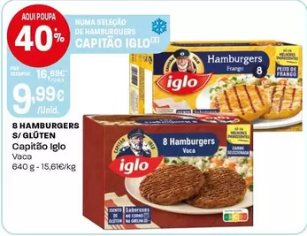 Capitão Iglo - 8 Hamburgers S/Gluten