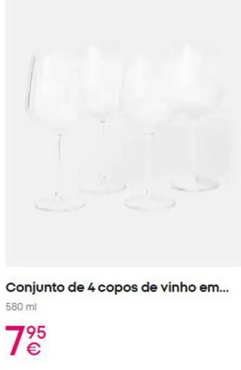 Conjunto De 4 Copos De Vinho Em..