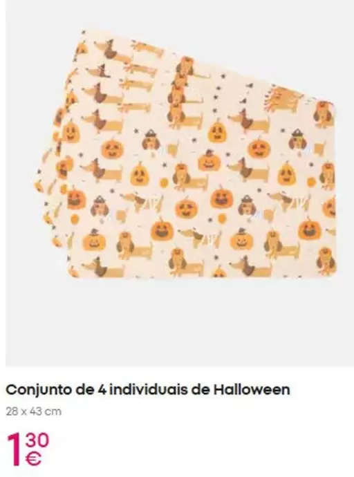 Conjunto De 4 Individuais De Halloween