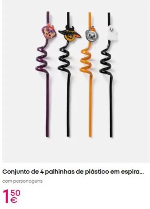 .Com - Conjunto De 4 Palhinhas De Plástico Em Espira