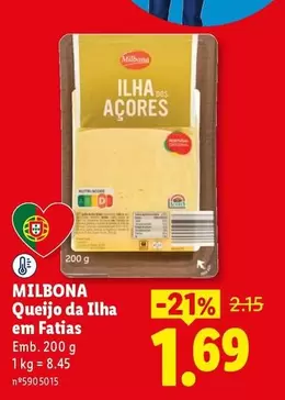 Milbona - Queijo Da Ilha Em Fatias