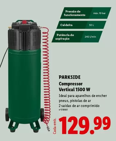parkside - Compresor Vertical 1500 W