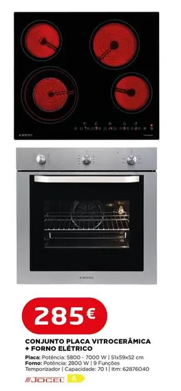 B! - Conjunto Placa Vitroceramica + Forno Eletrico