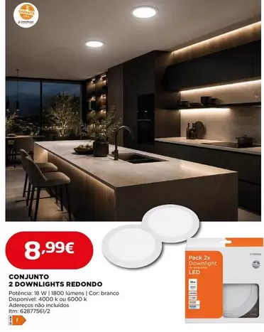 Conjunto 2 Downlights Redondo