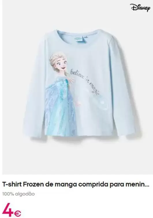 Disney - T-shirt Frozen De Manga Comprida Para Menin