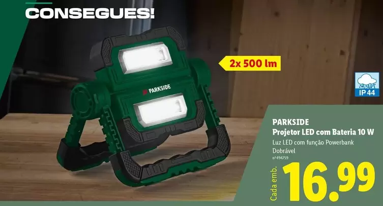 parkside - Projecto Led Com Bateria 10 W
