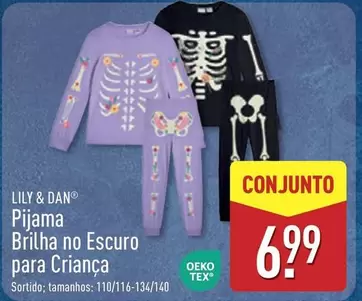Lily & Dan - Pijama Brilha No Escuro Para Crianca