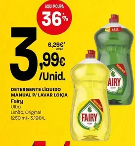 Fairy - Detergente Líquido Manual P/Lavar Loiça  Ultra Limão/Original 