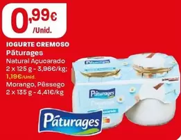 Páturages - Iogurte Cremoso Natural Açucarado Morango/Pêssego