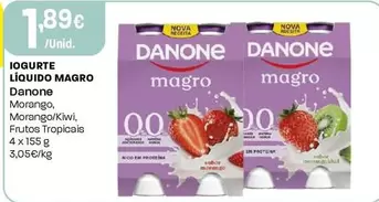 Danone - Iogurte Liquido Magro/Morango/Kiwi/Frutos Tropicais