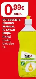 Porsi - Detergente Líquido Manual P/Lavar Loiça Limão/Clãssico