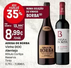 Adega De Borba - Vinho DOC Alentejo Rotuo Cortiça/Reserva/Tinto