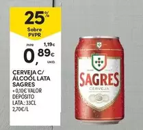Sagres - Cerveja C/ Alcool Lata