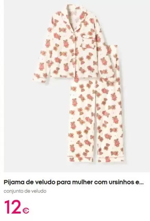 .Com - Pijama De Veludo Para Mulher Com Urssinhos