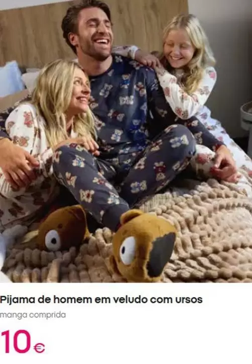 .Com - Pijama De Homem Em Veludo Com Ursos